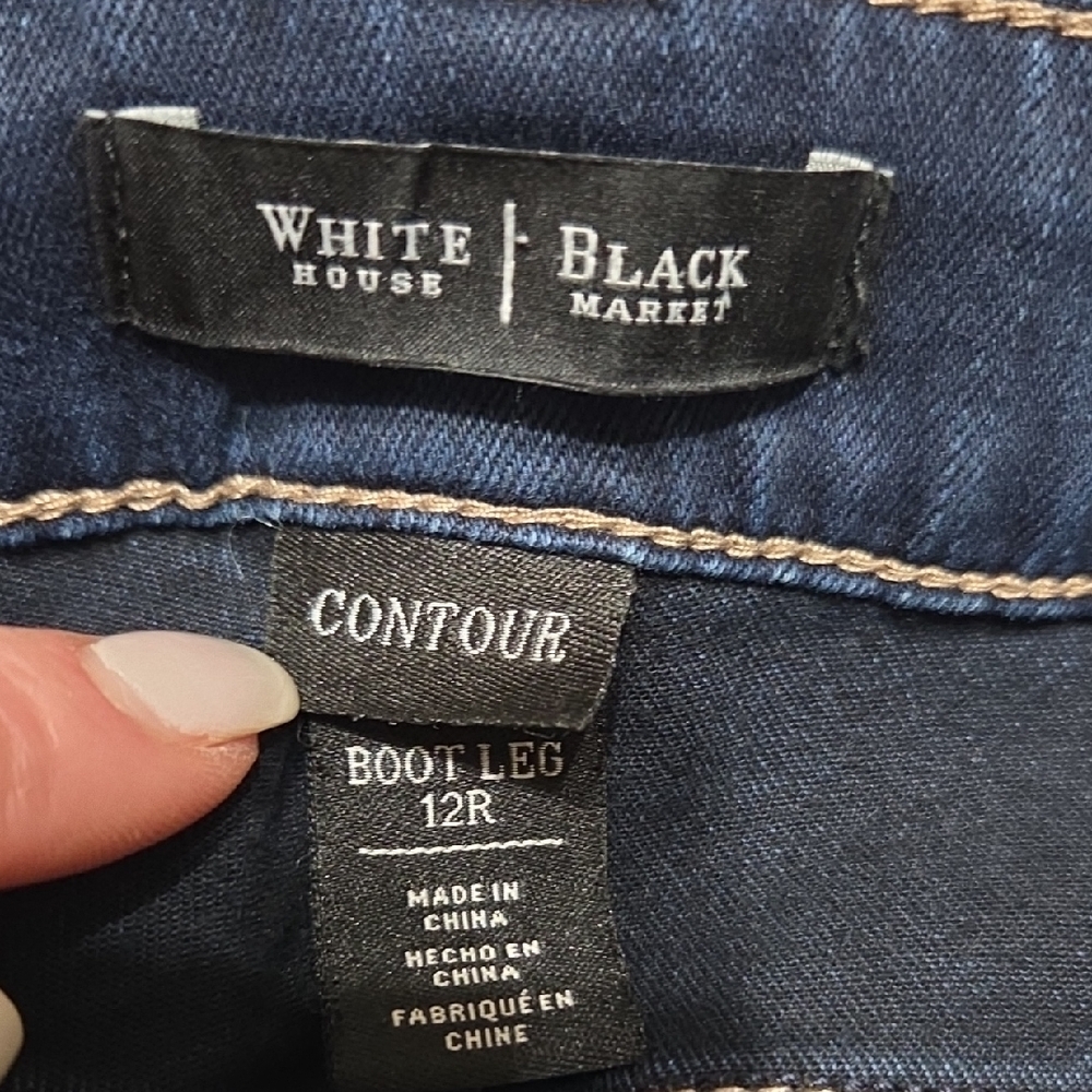 White House Black Market Dark Blue Bootcut Jeans - Picture 7 of 9